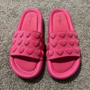 Sole Mates Size 8 Pink Heart Slides
